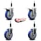Service Caster 5'' Blue Poly Swivel 7/8'' Expanding Stem Caster Set 2 Total Lock Brakes, 4PK SCC-EXTTL20S514-PPUB-BLUE-2-S-2-78 - alternate 5